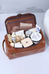 Structured Smooth Texture Top Handle Cosmetic Organizer Bag