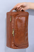 Structured Smooth Texture Top Handle Cosmetic Organizer Bag