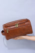 Structured Smooth Texture Top Handle Cosmetic Organizer Bag