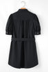 Structured Woven Puff Sleeve Button Front Shirt Dress