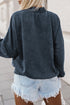 Studded Accent Vintage Finish Drop Shoulder Sweatshirt