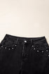 Studded Bead Detail Straight Leg Loose Jeans