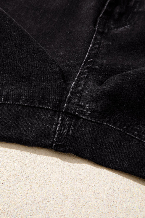Studded Bead Detail Straight Leg Loose Jeans