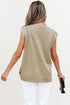 Studded Cap Sleeve Round Neck Soft Jersey Shirt