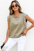 Studded Cap Sleeve Round Neck Soft Jersey Shirt