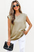 Studded Cap Sleeve Round Neck Soft Jersey Shirt