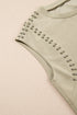 Studded Cap Sleeve Round Neck Soft Jersey Shirt