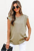 Studded Cap Sleeve Round Neck Soft Jersey Shirt