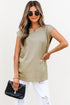 Studded Cap Sleeve Round Neck Soft Jersey Shirt