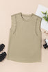 Studded Cap Sleeve Round Neck Soft Jersey Shirt