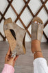 Studded Cutout Faux Leather Wedge Slide