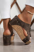 Studded Cutout Faux Leather Wedge Slide