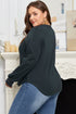 Studded Decor Ribbed Edge Washed Long Sleeve Top