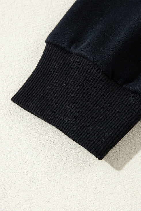 Studded Detail Raglan Sleeve Relaxed Pullover Hoodie
