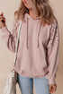 Studded Detail Raglan Sleeve Relaxed Pullover Hoodie