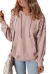 Studded Detail Raglan Sleeve Relaxed Pullover Hoodie