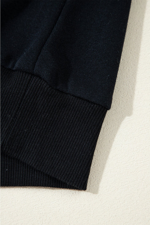 Studded Detail Raglan Sleeve Relaxed Pullover Hoodie