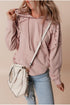 Studded Detail Raglan Sleeve Relaxed Pullover Hoodie