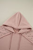 Studded Detail Raglan Sleeve Relaxed Pullover Hoodie