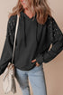 Studded Detail Raglan Sleeve Relaxed Pullover Hoodie