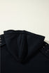 Studded Detail Raglan Sleeve Relaxed Pullover Hoodie
