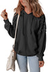 Studded Detail Raglan Sleeve Relaxed Pullover Hoodie