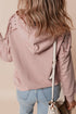Studded Detail Raglan Sleeve Relaxed Pullover Hoodie