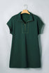 Studded Zip Up Pocket Plus Size Mini Dress