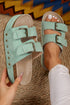Suede Texture Wide Strap Buckle Decor Slide Slippers