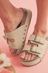 Suede Texture Wide Strap Buckle Decor Slide Slippers