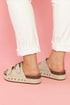 Suede Texture Wide Strap Buckle Decor Slide Slippers