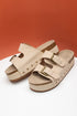 Suede Texture Wide Strap Buckle Decor Slide Slippers