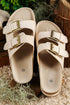 Suede Texture Wide Strap Buckle Decor Slide Slippers