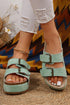 Suede Texture Wide Strap Buckle Decor Slide Slippers