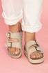 Suede Texture Wide Strap Buckle Decor Slide Slippers