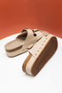 Suede Texture Wide Strap Buckle Decor Slide Slippers