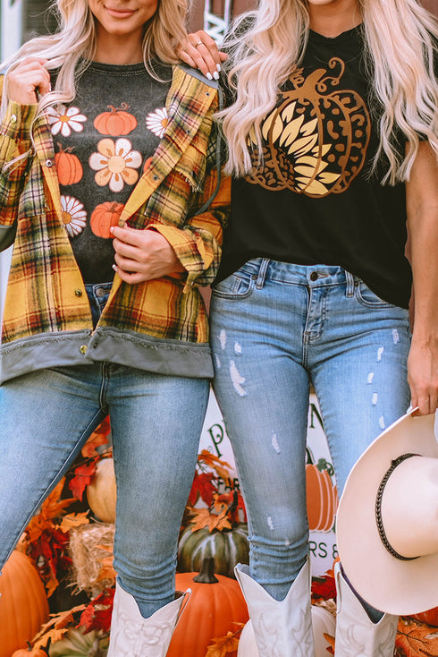 Sunflower And Pumpkin Graphic Print Tee