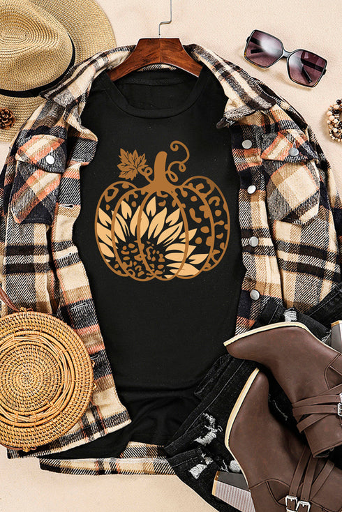 Sunflower And Pumpkin Graphic Print Tee