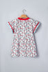 Sunflower Print Contrast Trim Flutter Sleeve Blouse