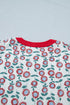 Sunflower Print Contrast Trim Flutter Sleeve Blouse