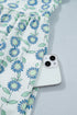 Sunflower Print Striped Patchwork Trim Flutter Sleeve Long Dress