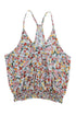 Surplice V Neck Floral Print Woven Halter Top