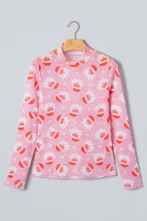 Surreal Festive Portrait Stand Neck Sheath Top
