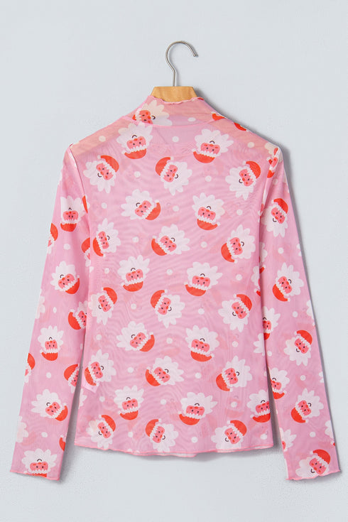 Surreal Festive Portrait Stand Neck Sheath Top