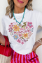 Sweet Blooms Mama Heart Graphic Print Cotton Tee