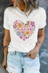 Sweet Blooms Mama Heart Graphic Print Cotton Tee