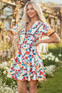 Sweet Blossom Ruffle Sleeve High Waist Flared A Line Mini Dress