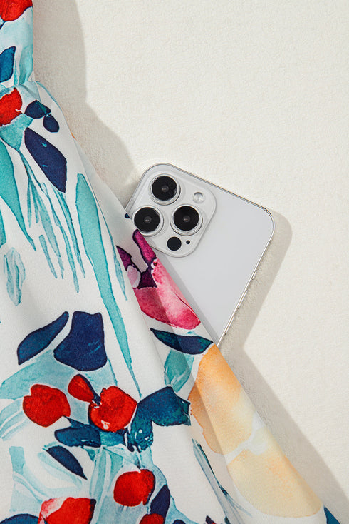 Sweet Blossom Ruffle Sleeve High Waist Flared A Line Mini Dress