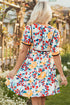 Sweet Blossom Ruffle Sleeve High Waist Flared A Line Mini Dress
