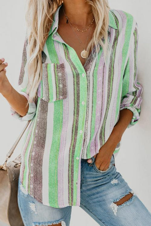Sweet Enough Striped Button Down Top